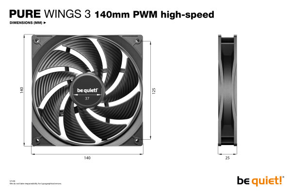 Pure Wings 3 140mm PWM High-Speed, 11,99 €