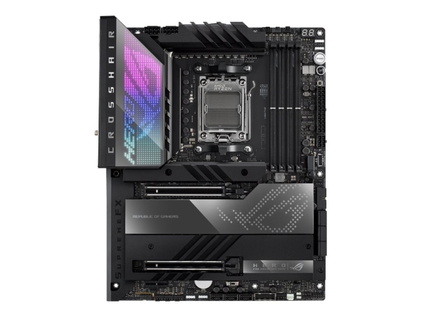 ASUS ROG CROSSHAIR X670E HERO - Motherboard - ATX - Socket AM5 - AMD X670E Chipsatz - USB 3.1 Gen 1, USB 3.2 Gen 2, USB4, USB-C 3.2 Gen2, USB-C 3.2 Gen 2x2 - 2.5 Gigabit LAN, Bluetooth, Wi-Fi - Onboard-Grafik (CPU erforderlich)