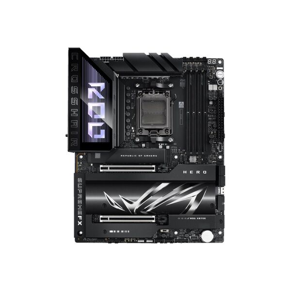 ASUS ROG CROSSHAIR X870E HERO - Motherboard - ATX - Socket AM5 - AMD X870E Chipsatz - USB4, USB 3.2 Gen 2, USB-C 3.2 Gen2, USB 3.2 Gen 1, USB-C 3.2 Gen 2x2 - Wi-Fi 7, Bluetooth, 5 Gigabit Ethernet - Onboard-Grafik (CPU erforderlich)
